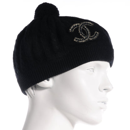 Chanel Cashmere Chain CC Beanie Black 3 of 7