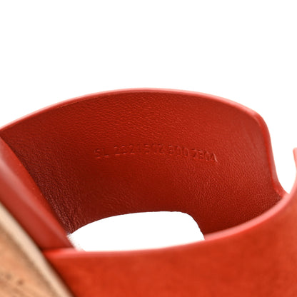 Hermes Suede Goatskin Cork Eze 30 Sandals 39 Orange Brulee 8 of 9