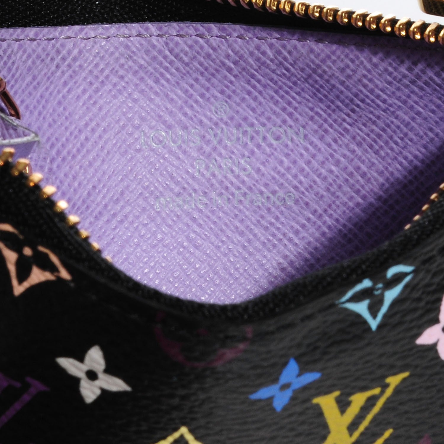 Louis Vuitton Monogram Multicolor Key Pouch Black Violet 6 of 8