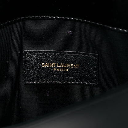 Saint Laurent Smooth Shiny Calfskin Monogram Uptown Pouch Black 7 of 9