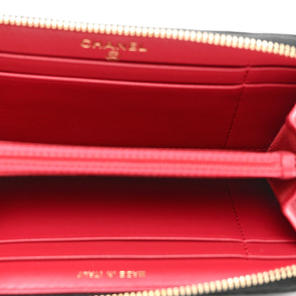Chanel Goatskin Quilted Medium Chanel 19 Zipped Wallet Black 5 of 8