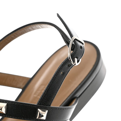 Hermes Calfskin Studded Olivia Sandals 36.5 Black 10 of 10