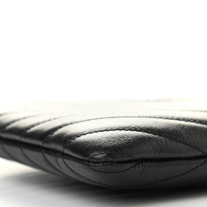 Saint Laurent Calfskin Matelasse Chevron Monogram A5 Wristlet Black 13 of 14