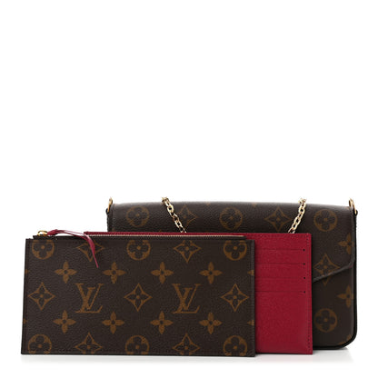 Louis Vuitton Monogram Pochette Felicie Chain Wallet Fuchsia 3 of 14
