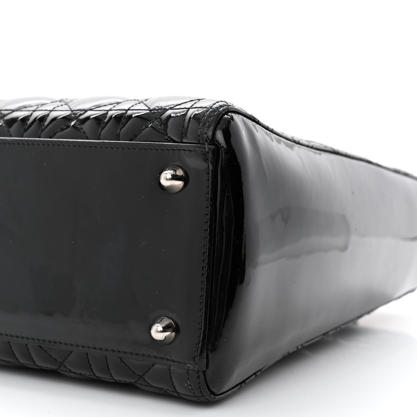Patent Cannage Large Lady Dior Black
