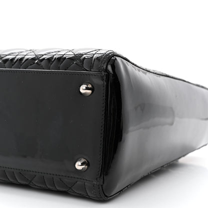 Christian Dior Patent Cannage Large Lady Dior Black 10 of 14