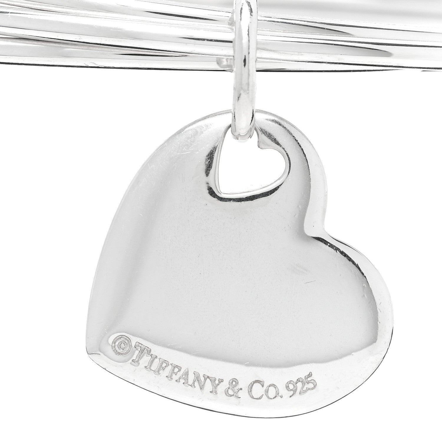 Tiffany Sterling Silver Heart Triple Bangle Bracelet 3 of 4