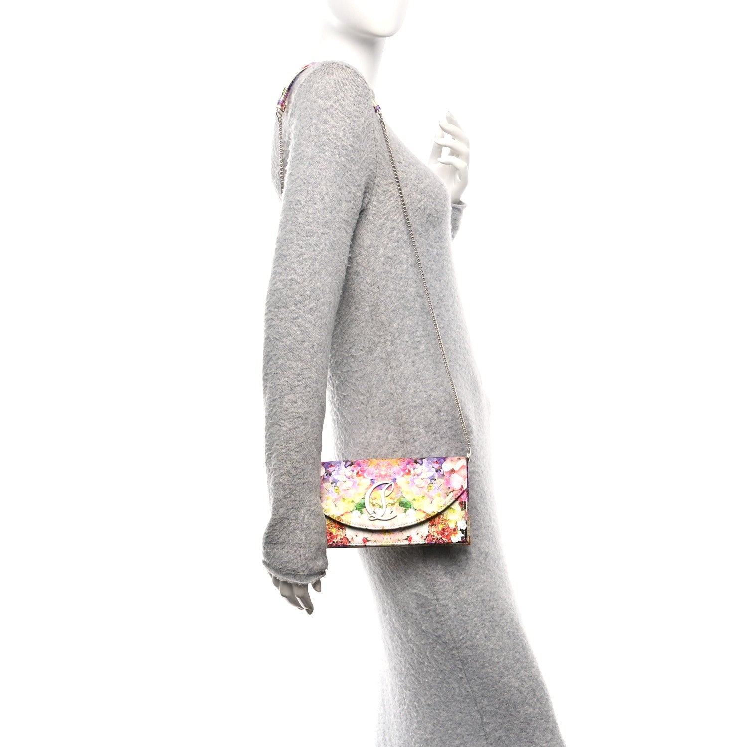 Christian Louboutin Crepe Satin Blooming Loubi54 Crossbody Clutch Multicolor 2 of 9