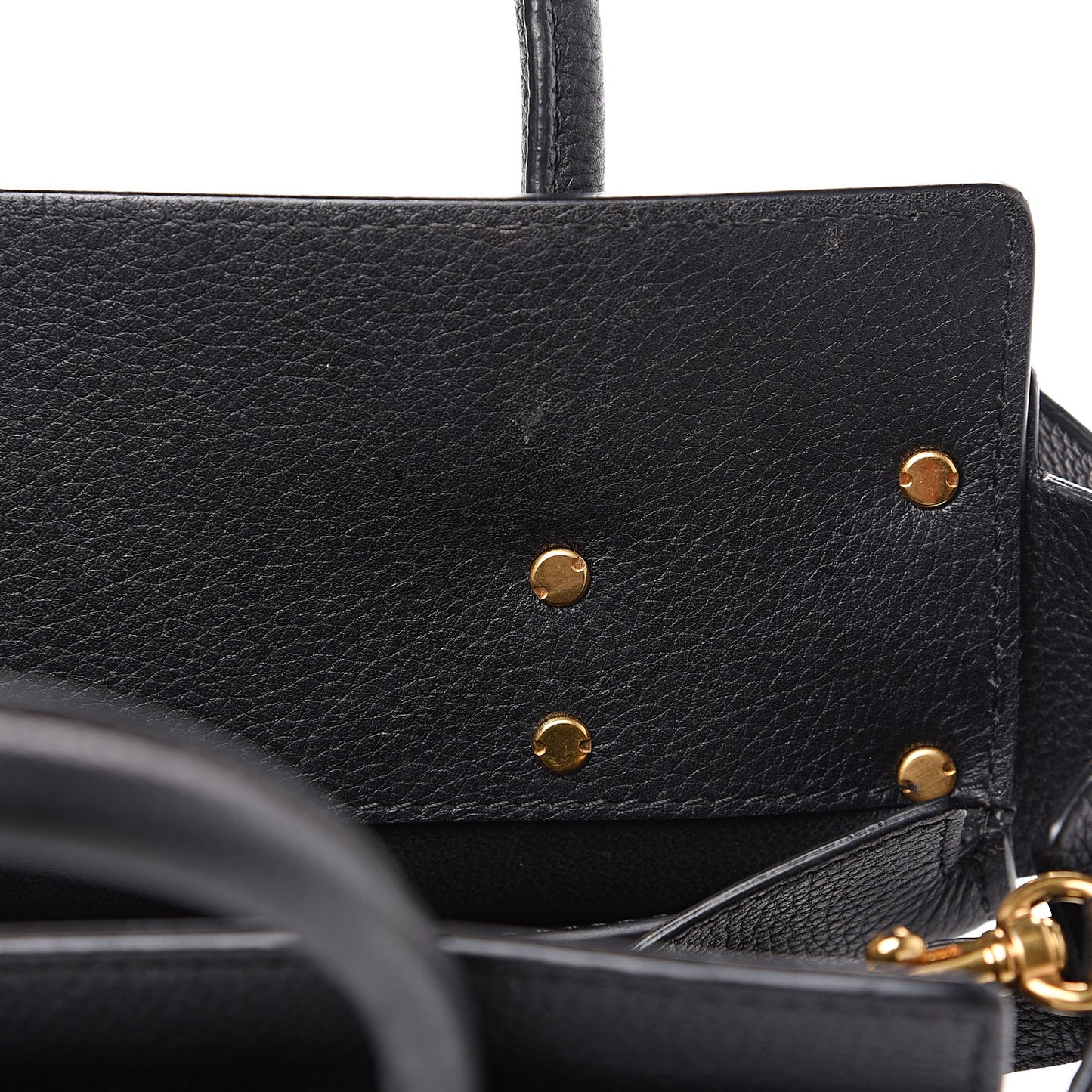Grained Calfskin Mini Horizon Satchel Black