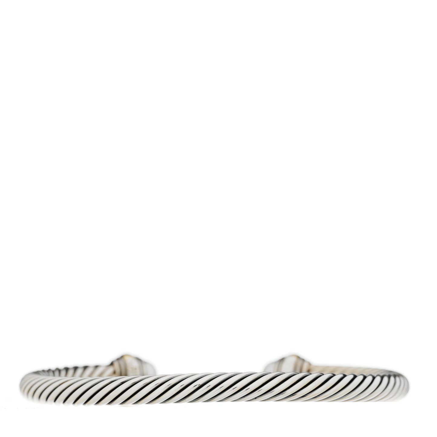 Sterling Silver 14K Yellow Gold Pearl 5mm Cable Classics Bracelet