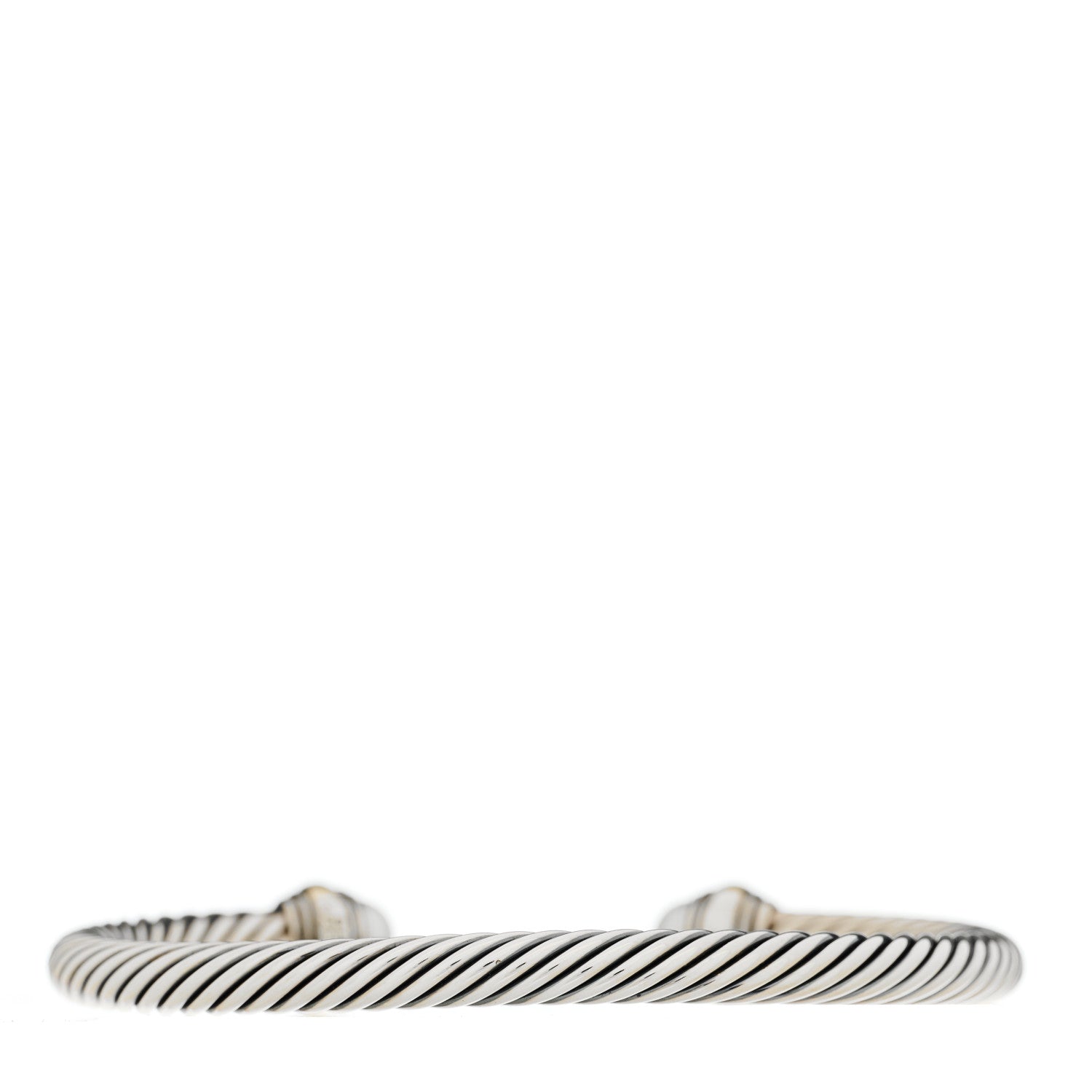 David Yurman Sterling Silver 14K Yellow Gold Pearl 5mm Cable Classics Bracelet 2 of 3