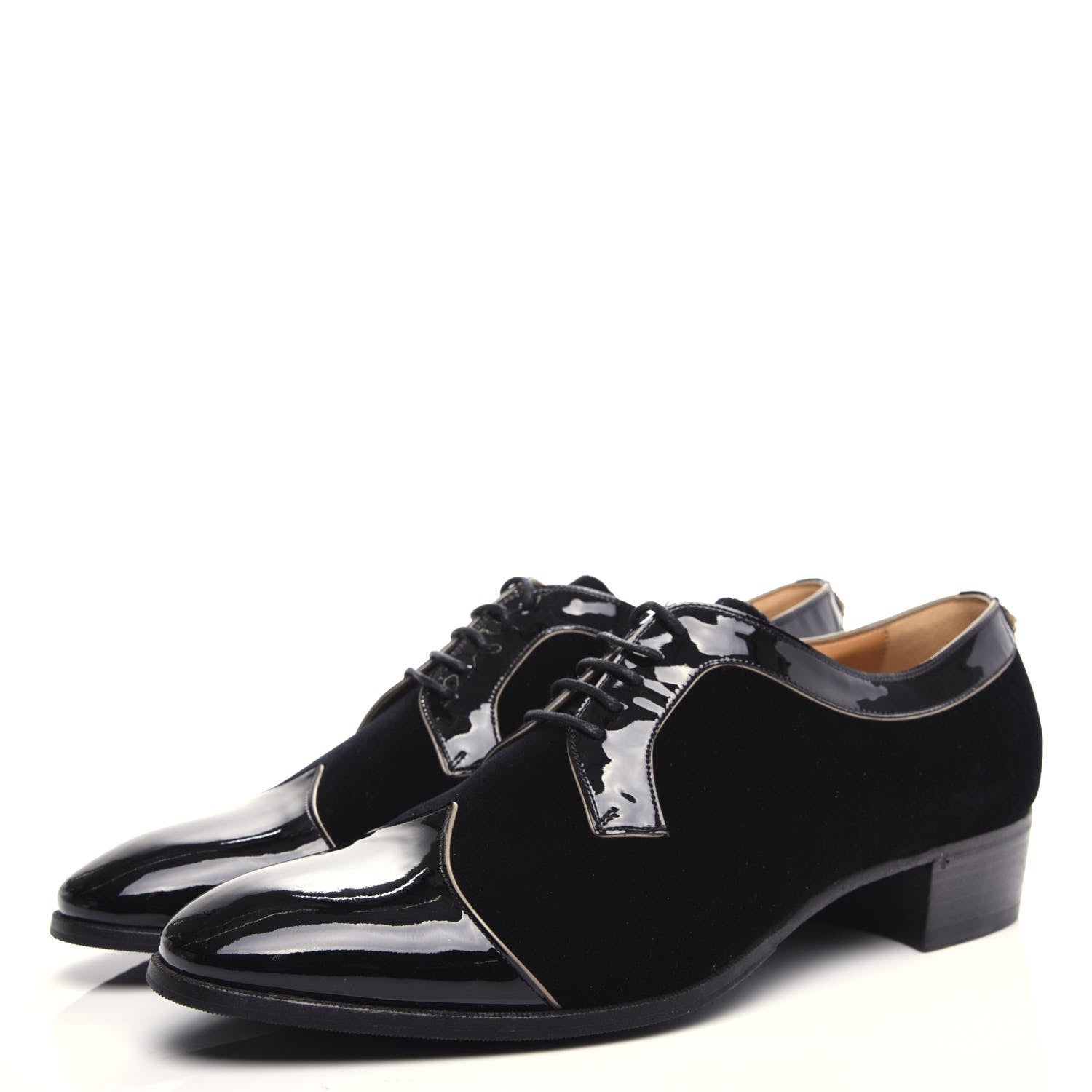 Gucci Velvet Patent Mens Reveille L'Amour Dress Shoes 11 Black 3 of 10
