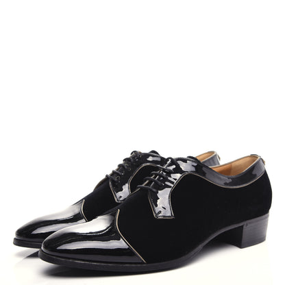 Gucci Velvet Patent Mens Reveille L'Amour Dress Shoes 11 Black 3 of 10