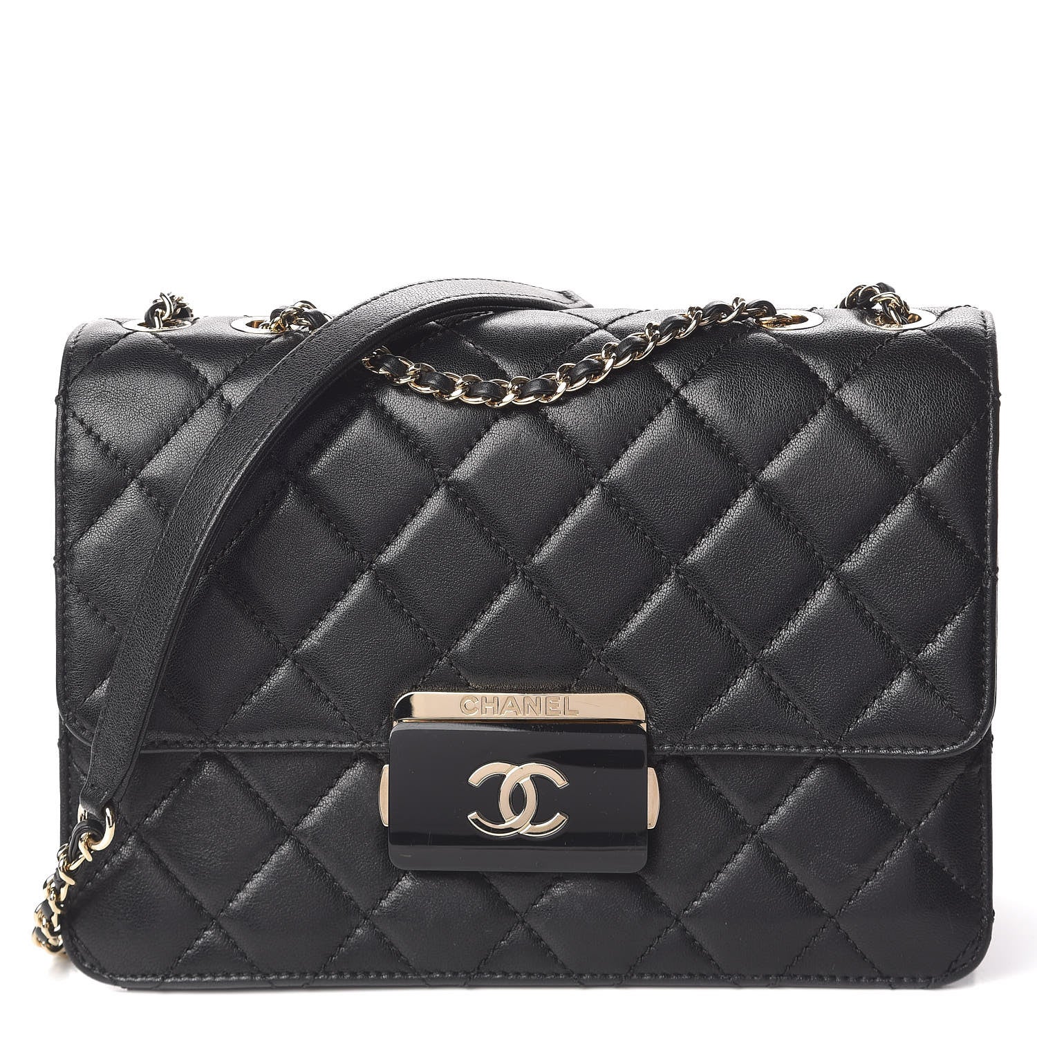 Chanel Sheepskin Quilted Beauty Lock Flap Black 1 of 15