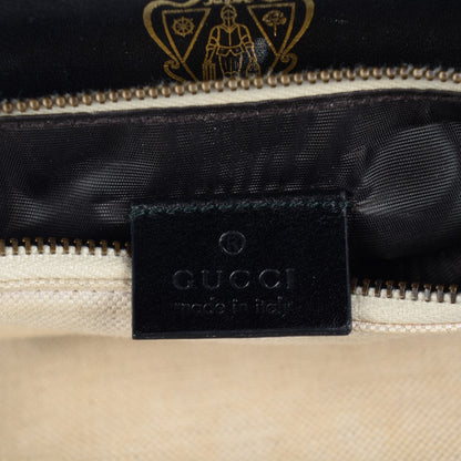Gucci Velvet Diamante Leather Lady Stirrup Top Handle Bag Black 8 of 11