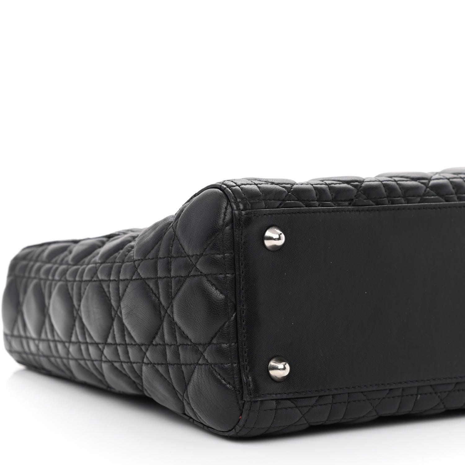 Christian Dior Lambskin Cannage Large Lady Dior Black 9 of 10