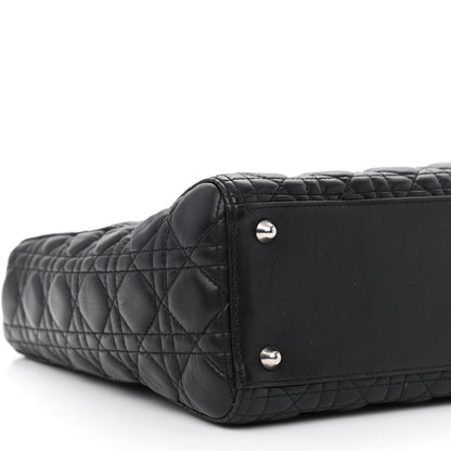 Christian Dior Lambskin Cannage Large Lady Dior Black 9 of 10