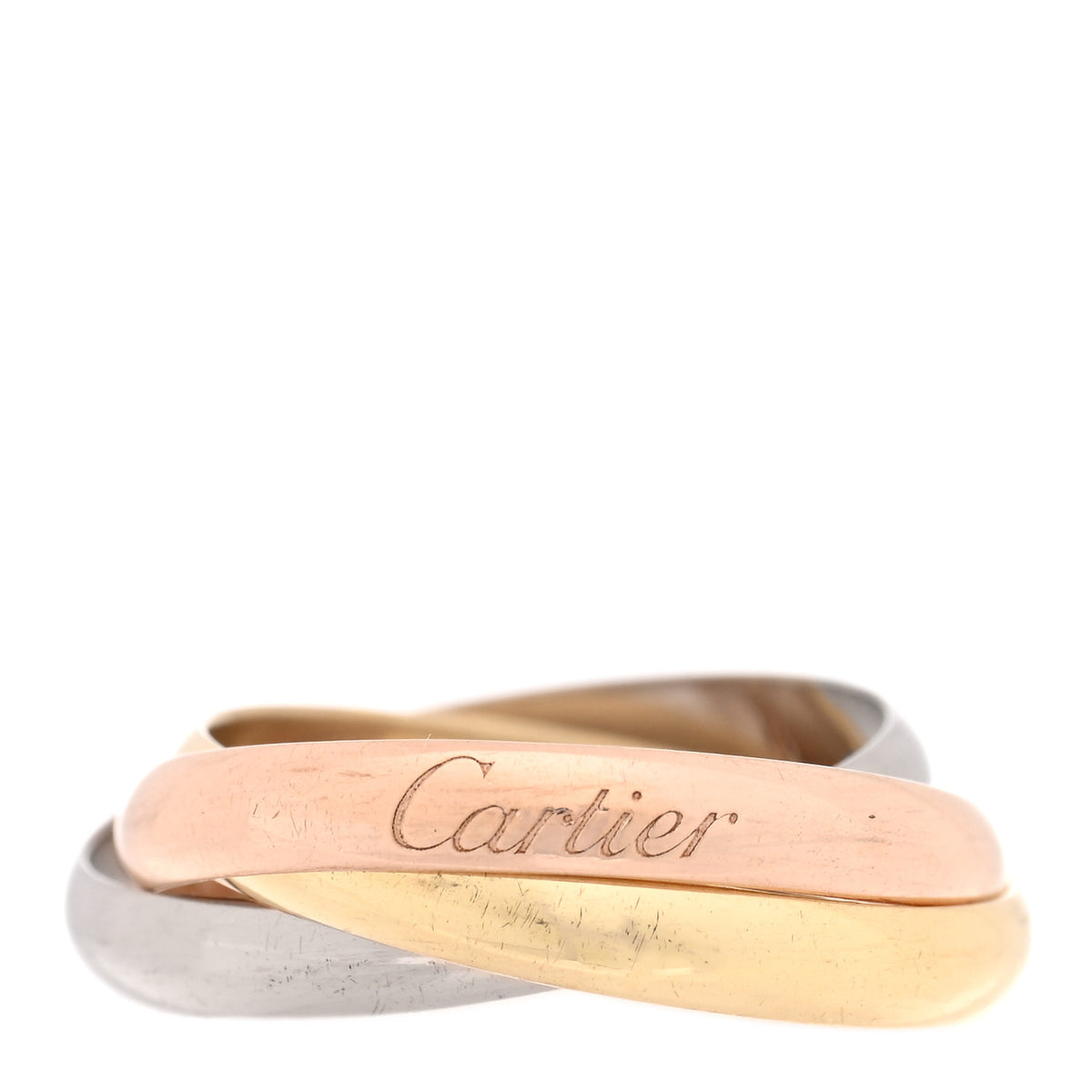 Cartier 18K Pink Yellow White Gold Small Trinity Ring 51 5.75 1 of 4