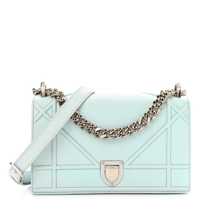 Christian Dior Grained Calfskin Small Diorama Flap Bag Light Blue 1 of 13