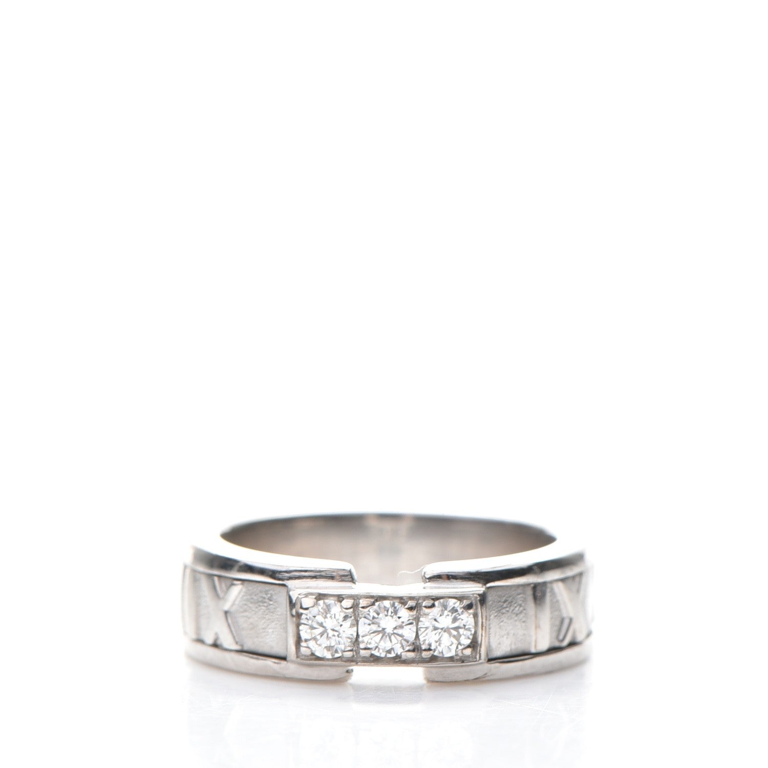 Tiffany 18K White Gold Diamond Atlas Ring 4.5 4 of 7