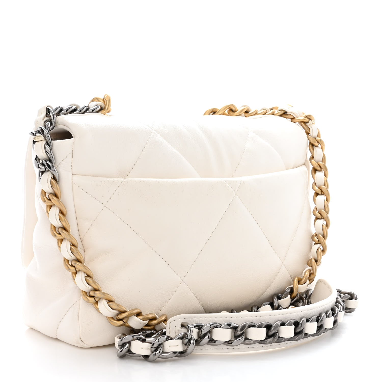Chanel Lambskin Quilted Medium Chanel 19 Flap White 3 of 10