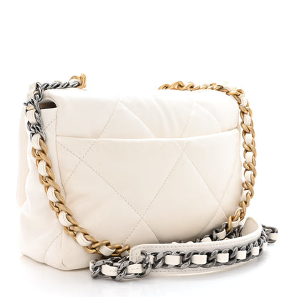 Chanel Lambskin Quilted Medium Chanel 19 Flap White 3 of 10