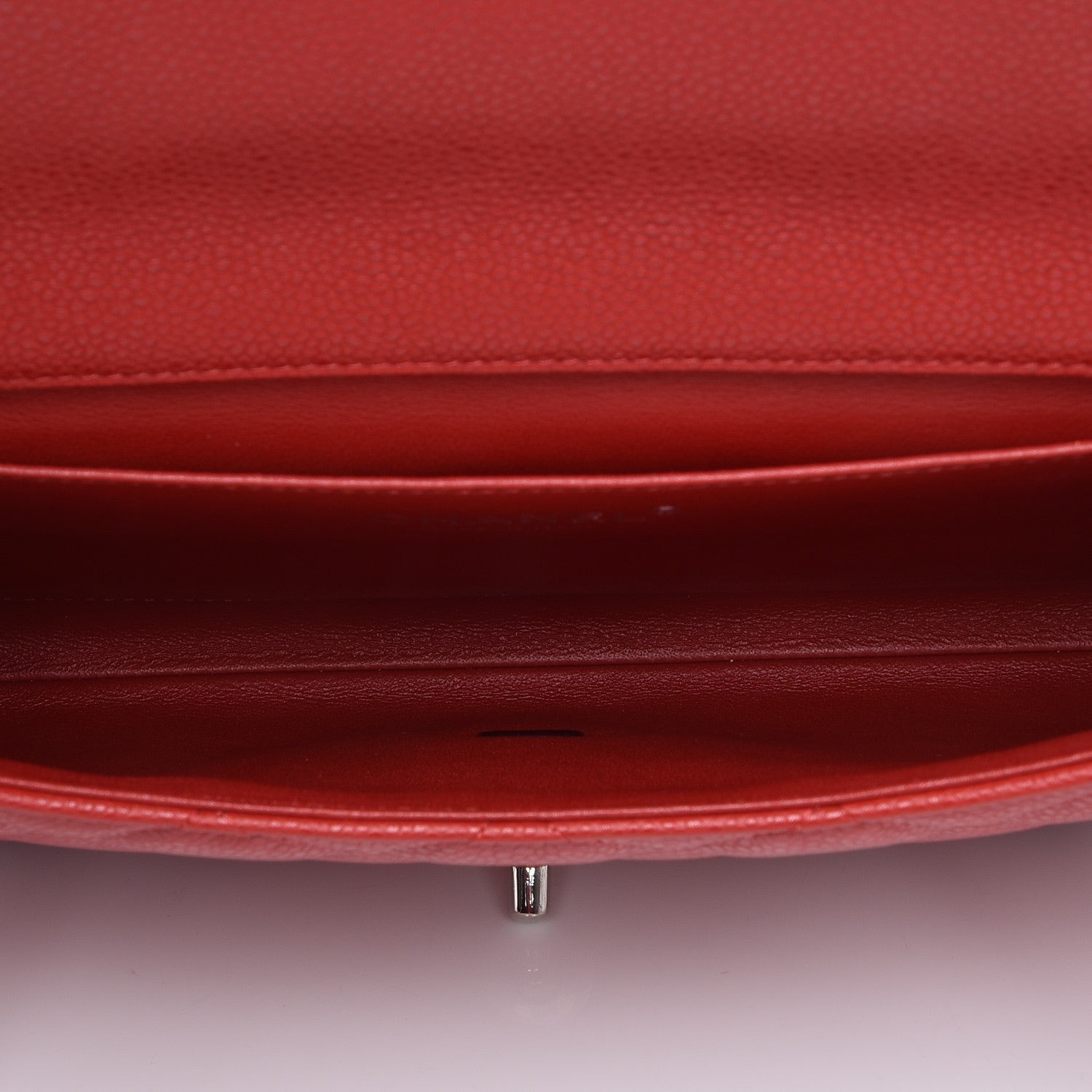 Chanel Caviar Quilted Clutch With Chain Flap Red 5 of 7