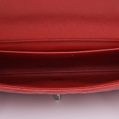 Chanel Caviar Quilted Clutch With Chain Flap Red 5 of 7