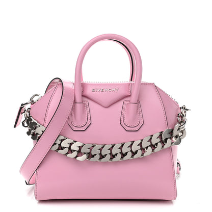 Givenchy Shiny Lord Calfskin Mini Antigona With Chain Baby Pink 1 of 11