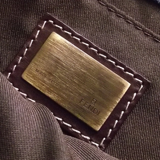 Fendi Denim Buckle Strap Shoulder Bag Blue 7 of 9