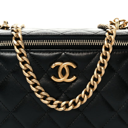 Chanel Lambskin Quilted Sweetheart Vanity Case Black 8 of 11