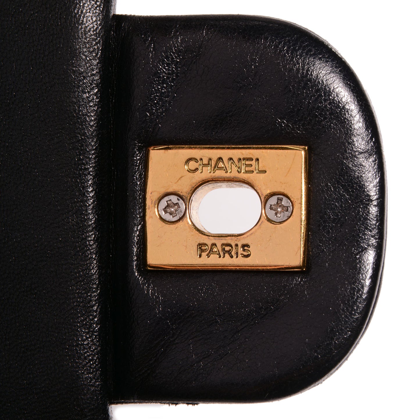 Lambskin Medium Double Flap Black
