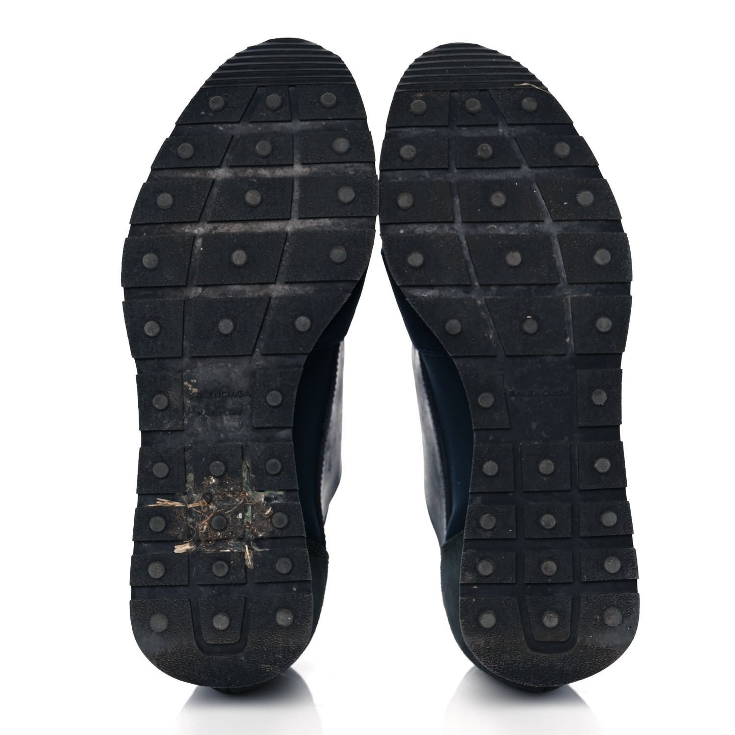 Mesh Calfskin Neoprene Suede Womens Race Runner Sneakers 37 Bleu Nuit