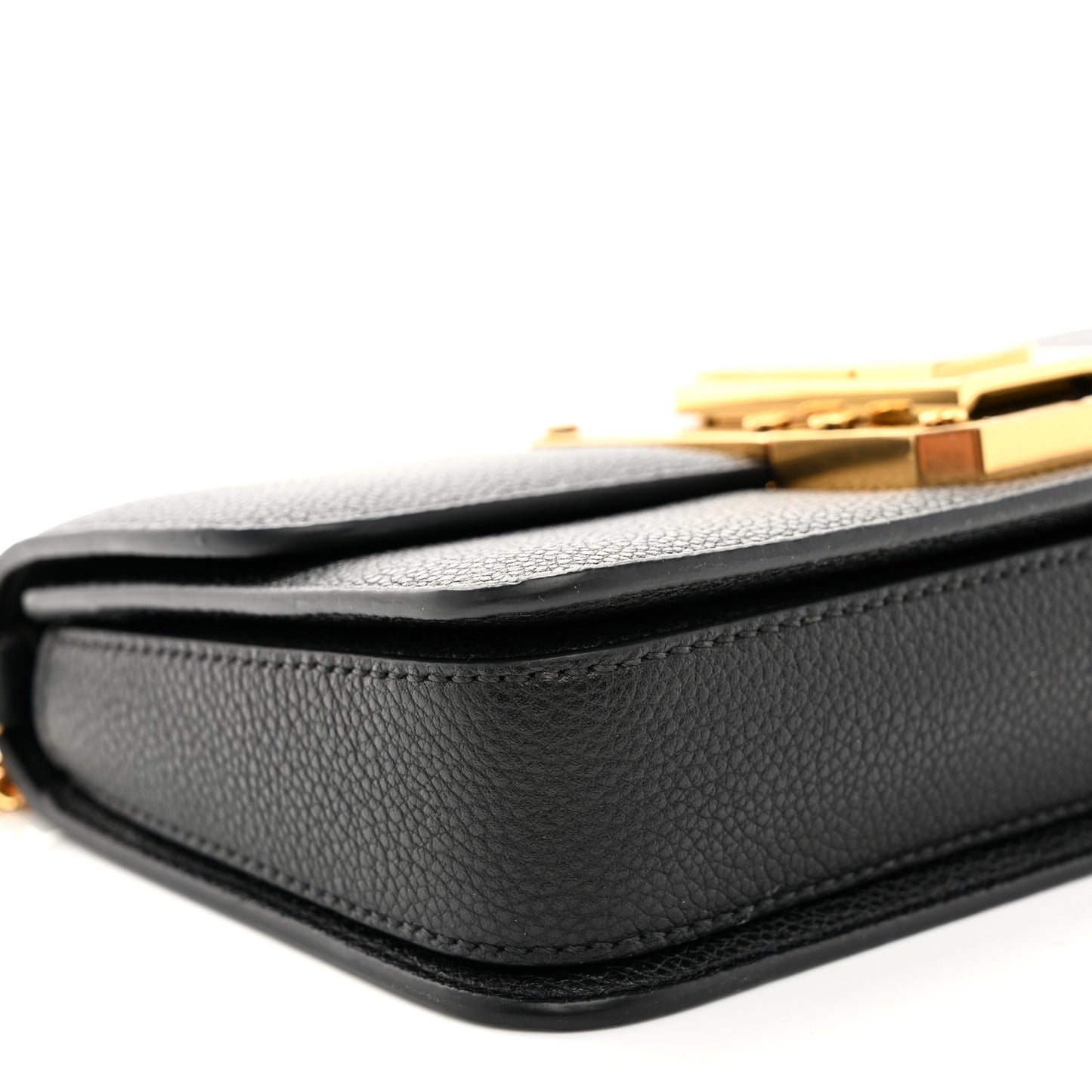 Grained Calfskin Crossbody Bag Black