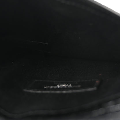 Saint Laurent Calfskin Crocodile Embossed Monogram Small Uptown Pouch Black 5 of 6