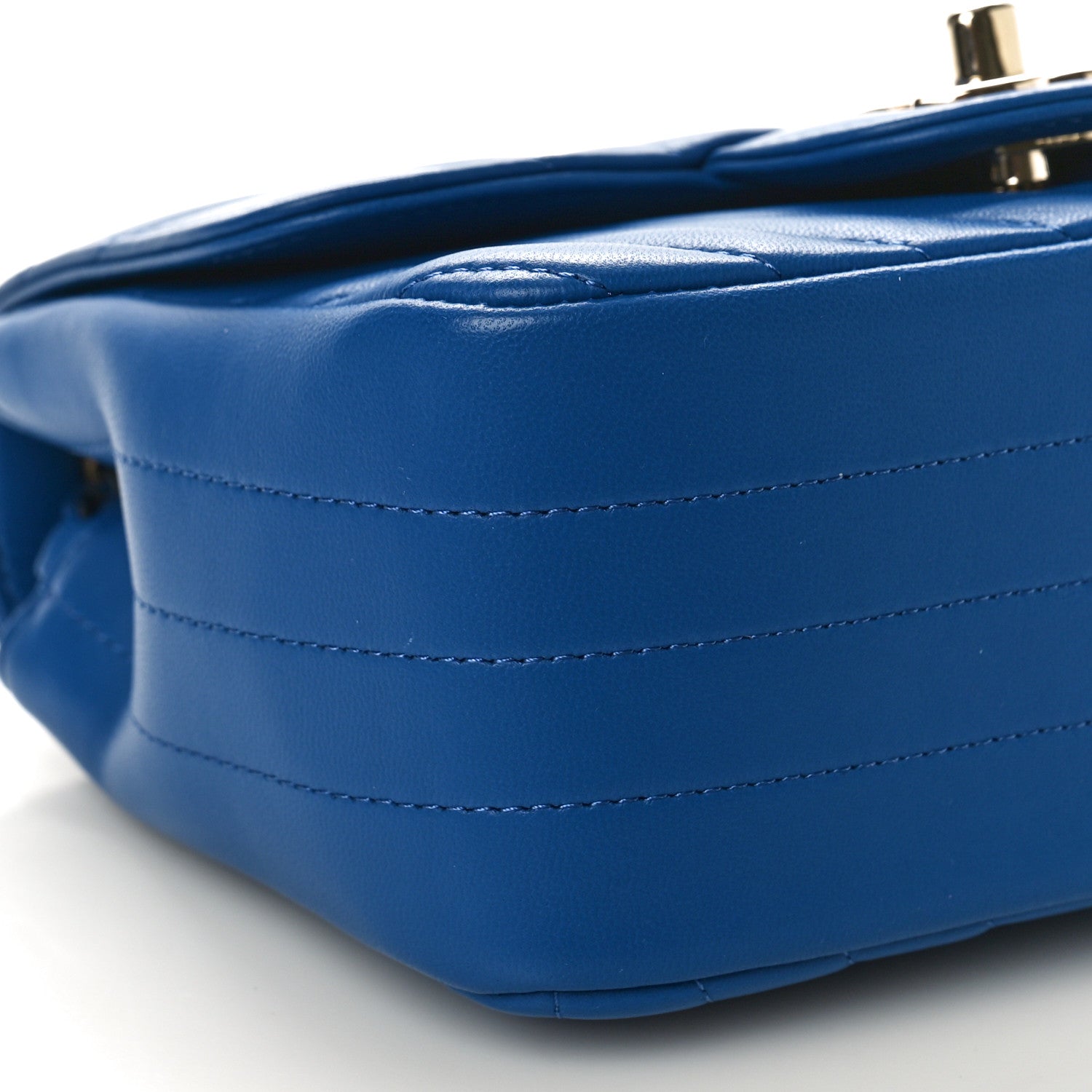 Chanel Lambskin Chevron Quilted Mini Square Flap Blue 8 of 9