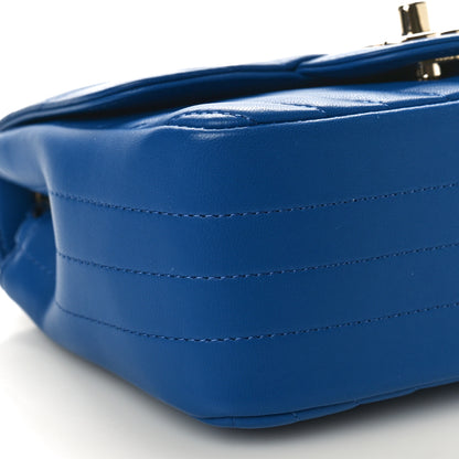 Chanel Lambskin Chevron Quilted Mini Square Flap Blue 8 of 9