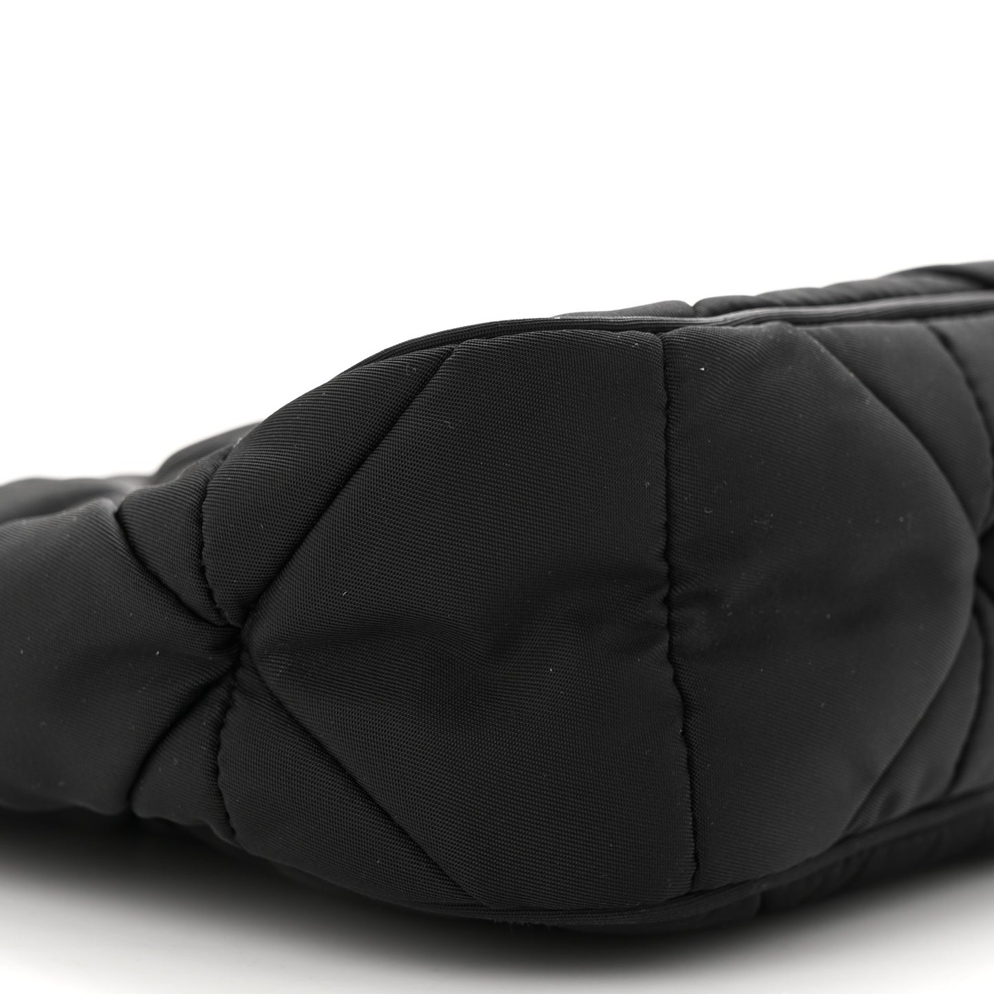 Re-Nylon Triangle Padded Patchwork Shoulder Bag Black