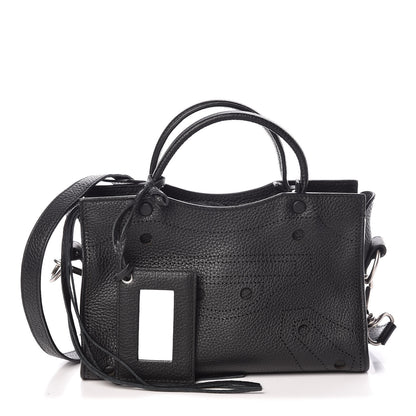 Balenciaga Veau Grana Perforated Blackout Hardware Nano City Black 1 of 9