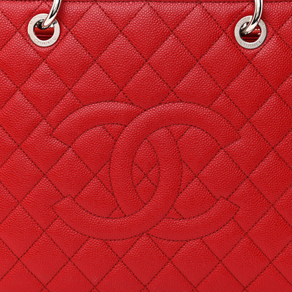 Chanel Caviar Quilted Grand Shopping Tote GST Red 8 of 12