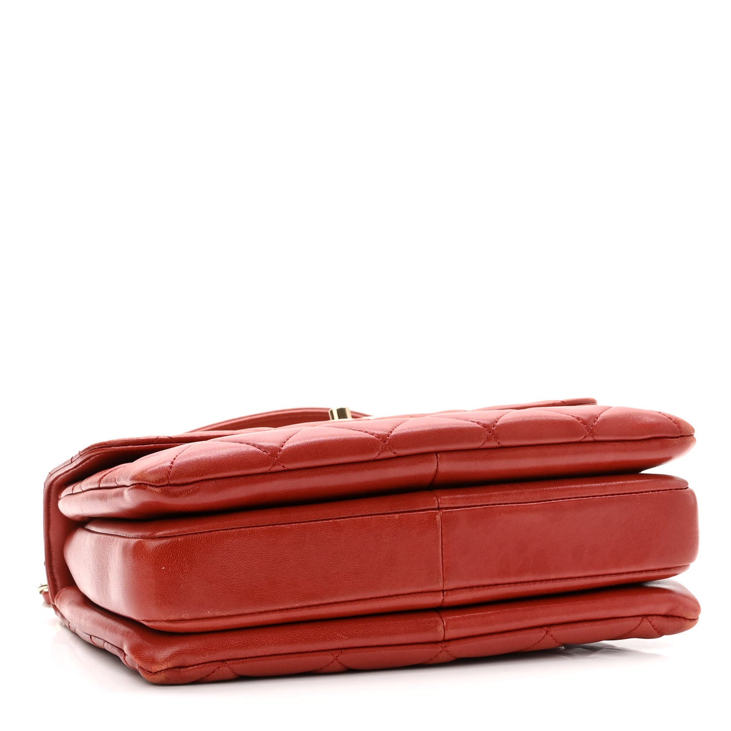 Lambskin Quilted Small Trendy CC Flap Dual Handle Bag Red