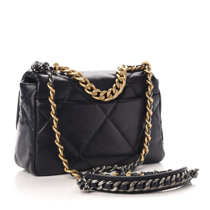 Chanel Goatskin Quilted Medium Chanel 19 Flap Navy Blue 3 of 10