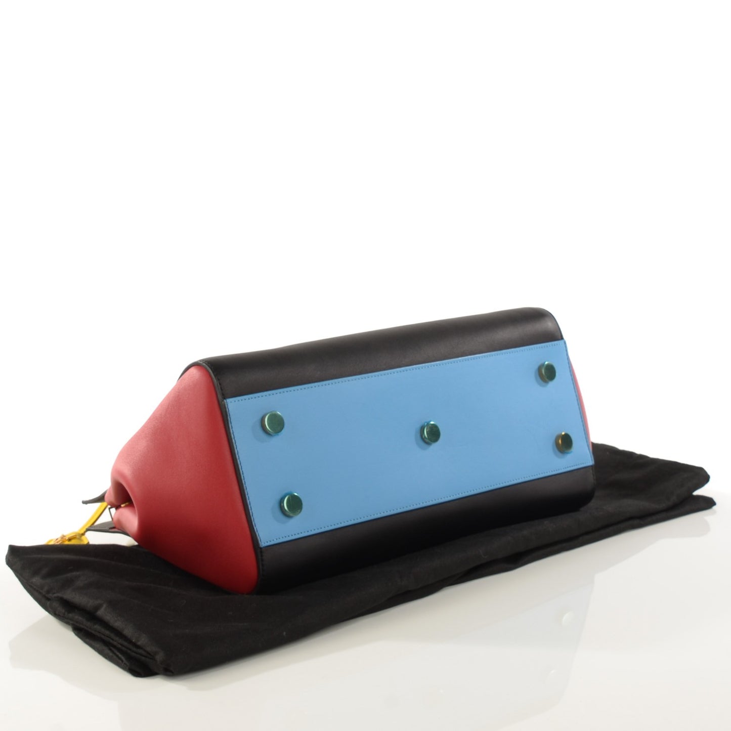 Calfskin Small Cabas Rive Gauche Bag Black Red Yellow White