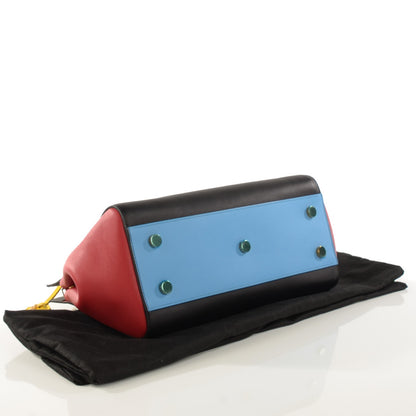 Saint Laurent Calfskin Small Cabas Rive Gauche Bag Black Red Yellow White 4 of 7
