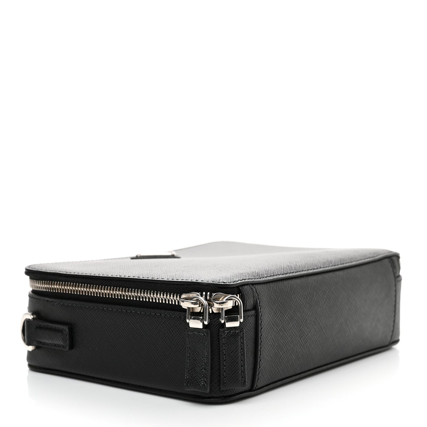 Saffiano Travel Medium Brique Crossbody Bag Black