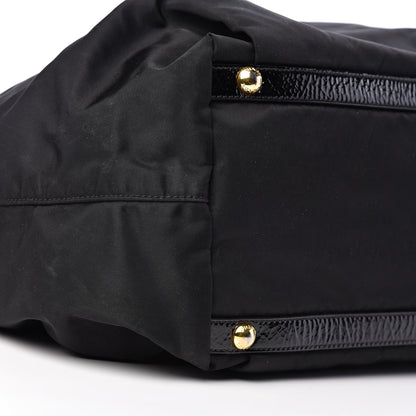Prada Tessuto Nylon Chain Shoulder Bag Black 9 of 12