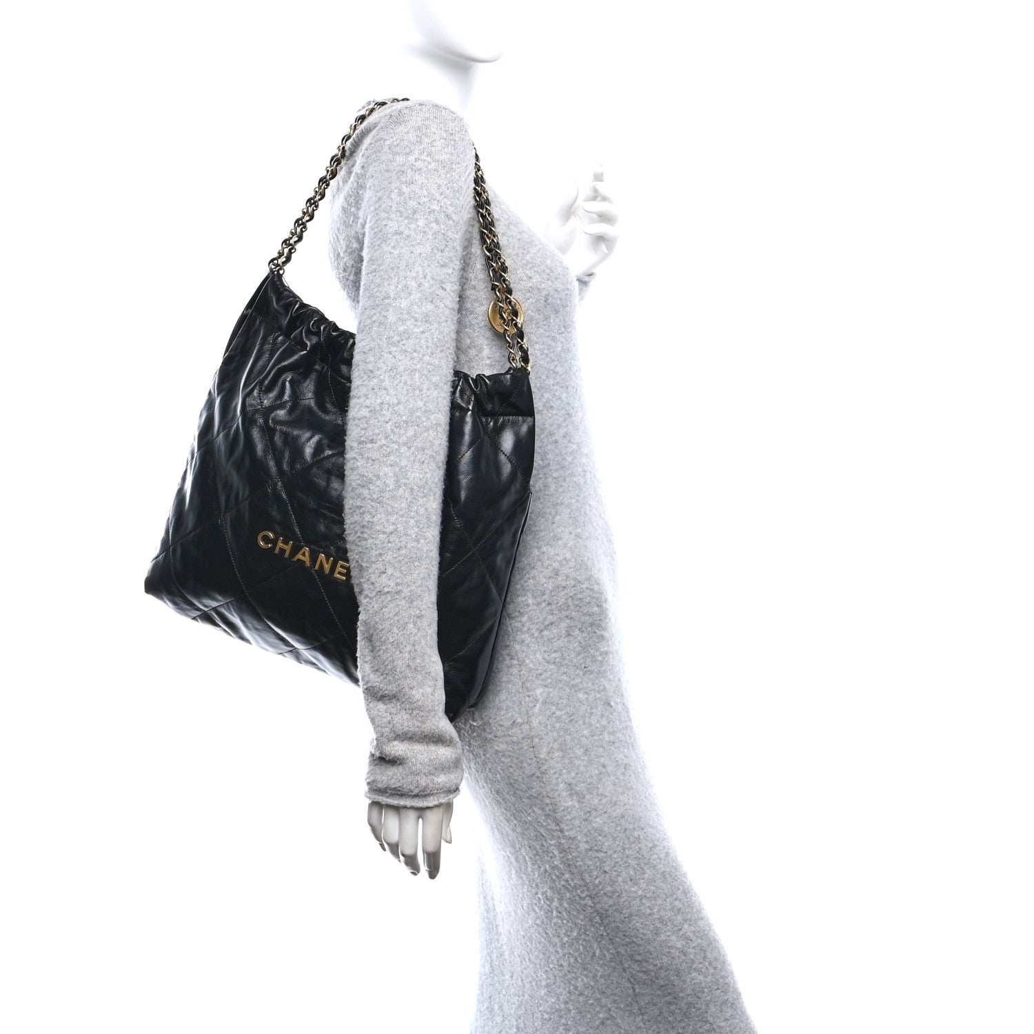 Chanel Shiny Calfskin Quilted Chanel 22 Black 2 of 11