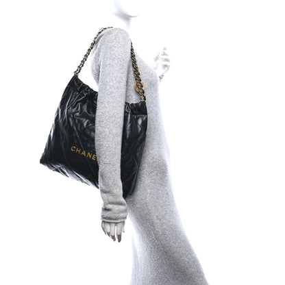 Chanel Shiny Calfskin Quilted Chanel 22 Black 2 of 11