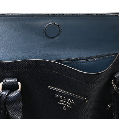 Prada Saffiano Cuir Medium Double Handle Tote Baltico Astrale 12 of 14