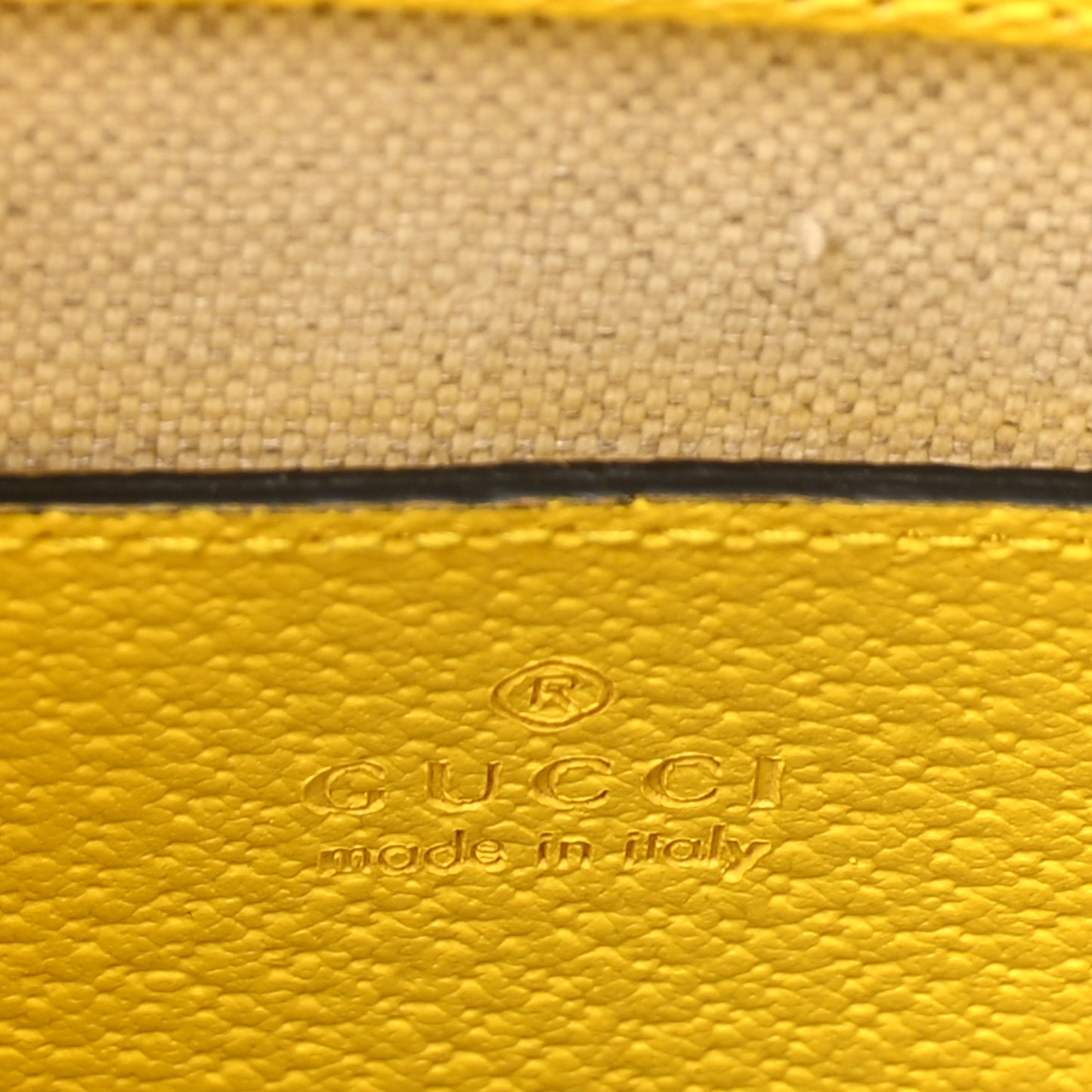 GG Supreme Monogram Textured Dollar Calfskin Heart Interlocking G Mini Vertical Tote Beige Ebony Harness Brown Yellow